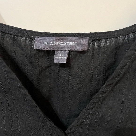 Black V-neck ruffle blouse from the Magnolia store. Size L. Never worn! NWT - Picture 6 of 7